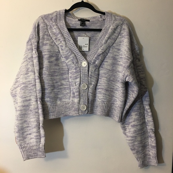 Forever 21 Sweaters - NWT lavender purple cable knit cropped cardigan